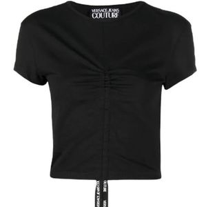Versace Crop Top, Gathered Front  T-Shirt